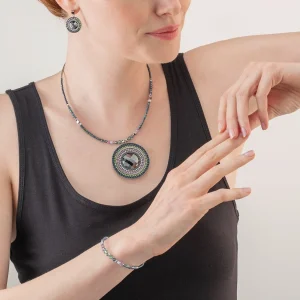 COEUR DE LION Armband Amulett Statement Dunkelgrün- Kristallarmbänder