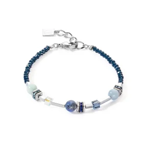 COEUR DE LION Armband Atlantis Spheres Silber-Blau- Echter Stein