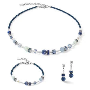 COEUR DE LION Armband Atlantis Spheres Silber-Blau- Echter Stein