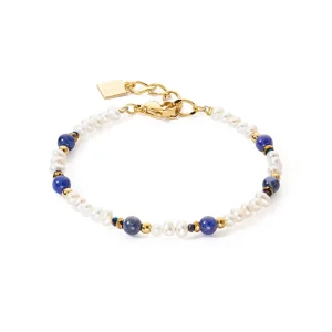 COEUR DE LION Armband Flow Süßwasserperlen & Sodalithgold- Edelsteinarmbänder