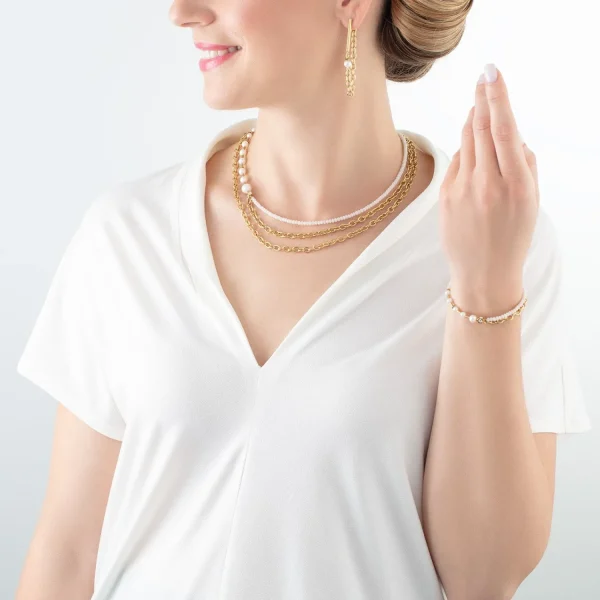 COEUR DE LION Armband Kette & Pearl Fever Weißgold- Festliche Kollektion