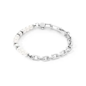 COEUR DE LION Armband Pearls Fusion Gliederkette Weiß- Männer