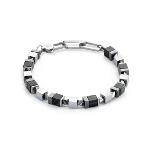 COEUR DE LION Armband Precious Cubes Schwarz-Silber- Unisex Edition