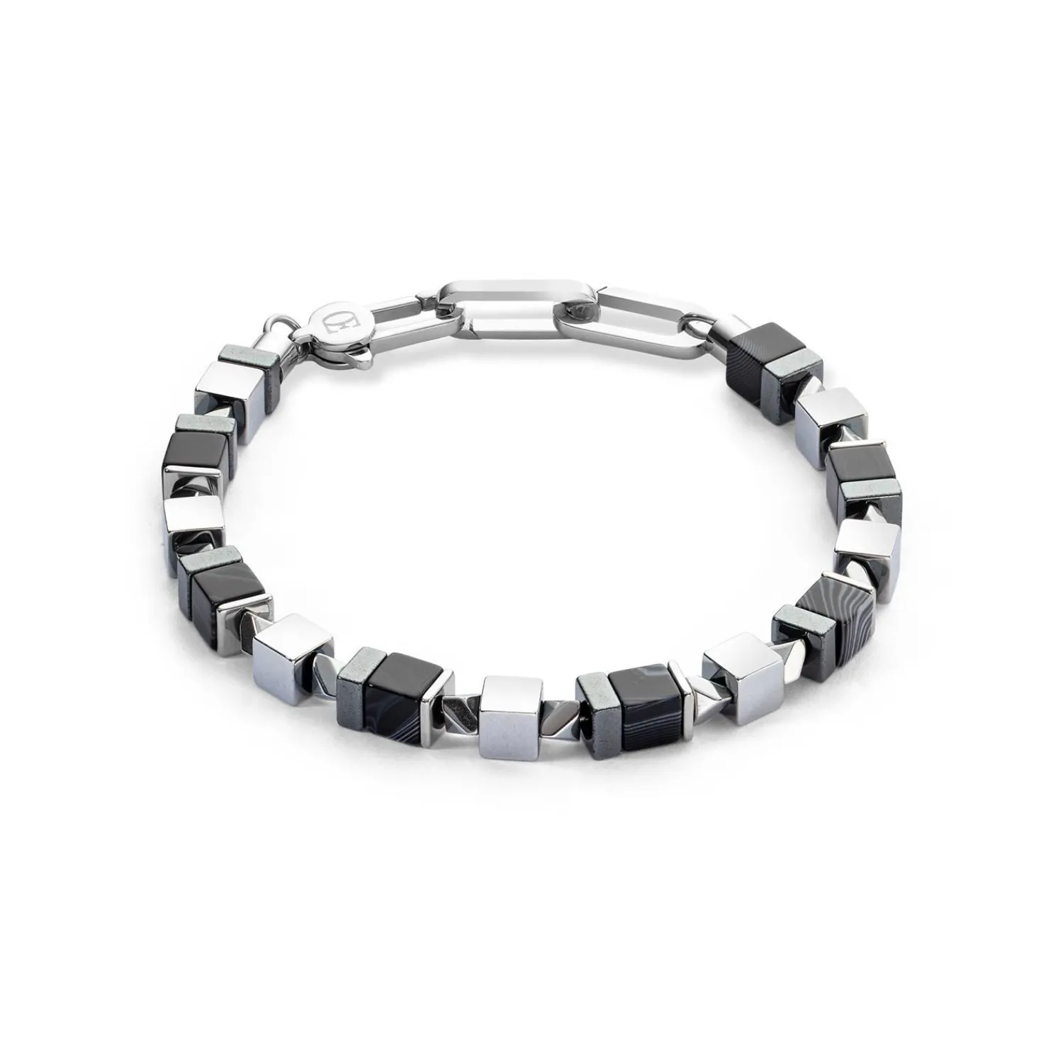 armband_precious_cubes_sc_0-1.webp COEUR DE LION Armband Precious Cubes Schwarz-Silber- Unisex Edition