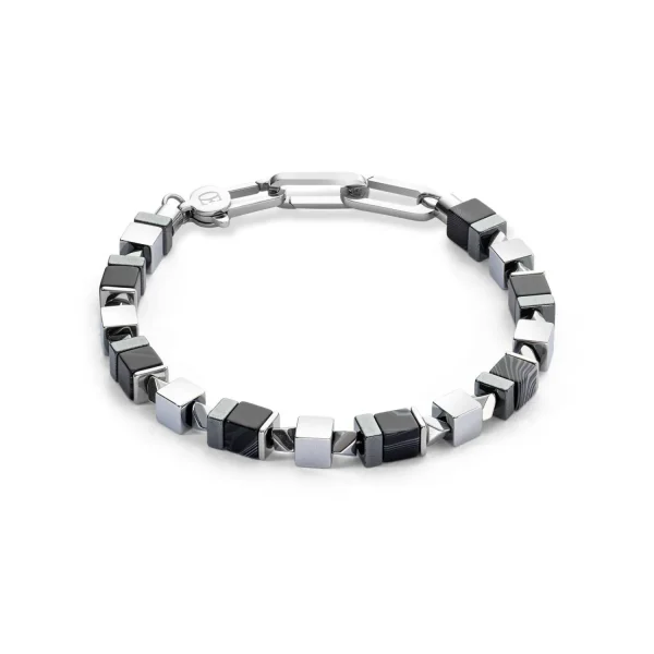 COEUR DE LION Armband Precious Cubes Schwarz-Silber- Aber