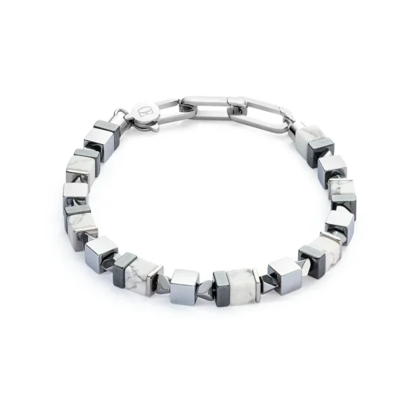 COEUR DE LION Armband Precious Cubes Weiß-Silber- Aber