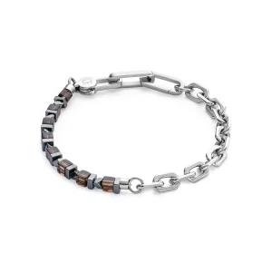 COEUR DE LION Armband Precious Fusion Gliederkette Braun-Silber- Unisex Edition