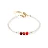 COEUR DE LION Armband Princess Pearls & Cubes Gold-Rot- Festliche Kollektion