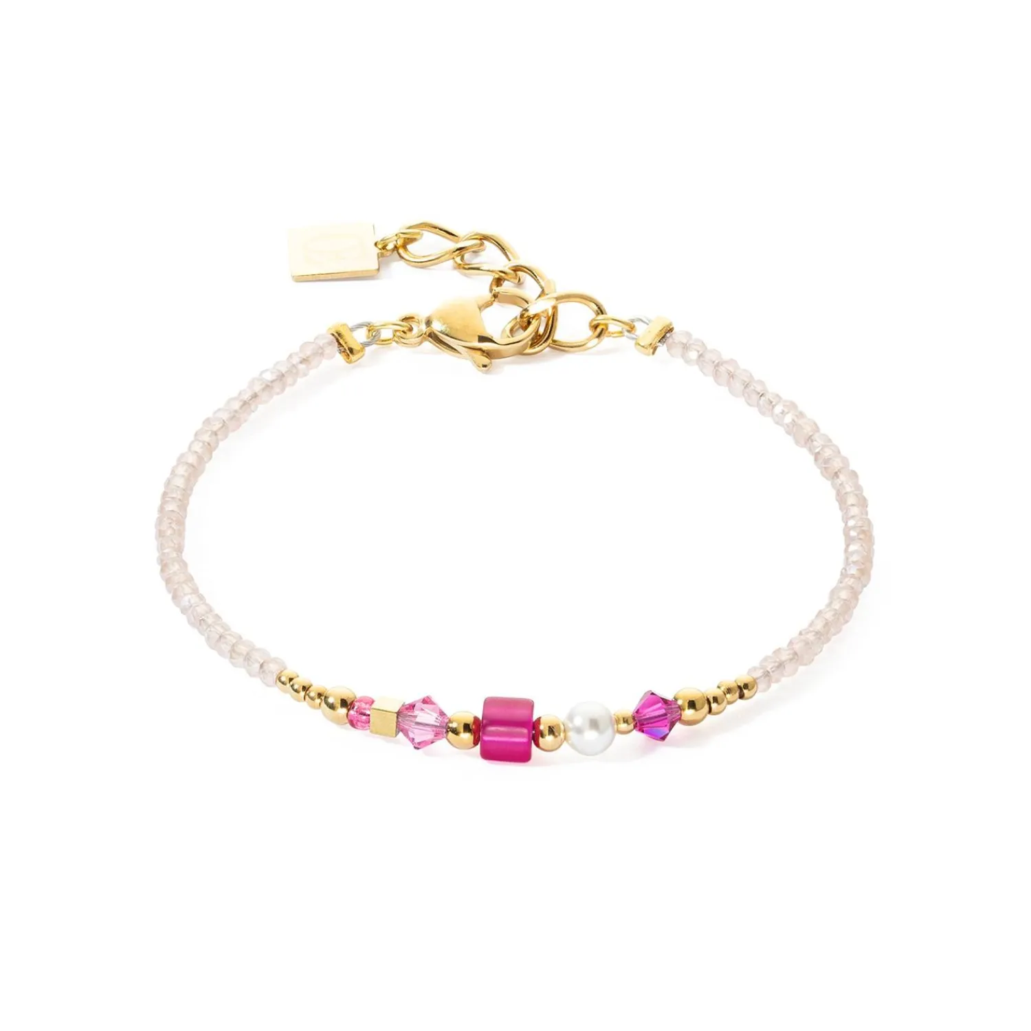 armband_quadratische_stre_0.webp COEUR DE LION Armband Quadratische Streifen Gold-Magenta- Mix&And&Match-Armbänder