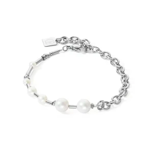 COEUR DE LION Armband Süßwasserperlen & Kette Multiwear Silber- Perlenarmbänder