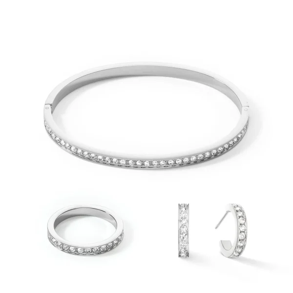 COEUR DE LION Armreif Edelstahl & Kristalle Silber Kristall 17- Mix&And&Match-Armbänder