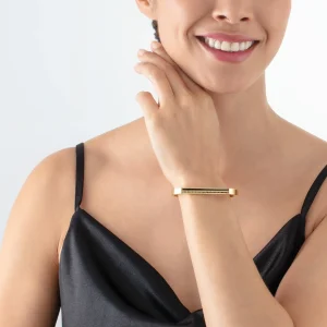 COEUR DE LION Armreif mit quadratischen Streifen Gold-Schwarz- Coeur Essentials