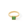 COEUR DE LION Brillanter quadratischer großer Ring Goldgrün- Mix&And&Match-Ringe