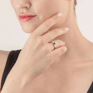 COEUR DE LION Brillanter quadratischer kleiner Ring Silber Montana- Kristallringe