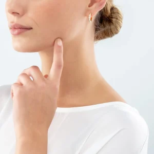 COEUR DE LION Creolen 15 Edelstahl & Kristalle Goldkristall- Ohrstecker