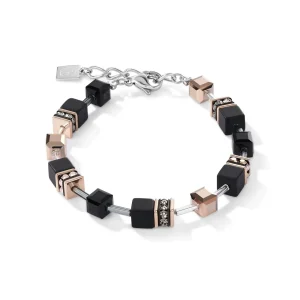 COEUR DE LION Geocube® Armband Onyx Schwarz-Roségold- Geocube® Tone&In&Tone