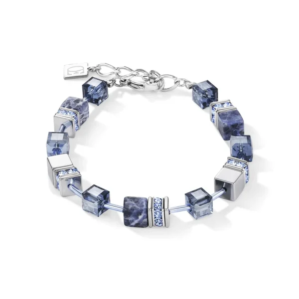 COEUR DE LION Geocube® Armband Sodalith & Hämatit Blau- Geocube® Tone&In&Tone