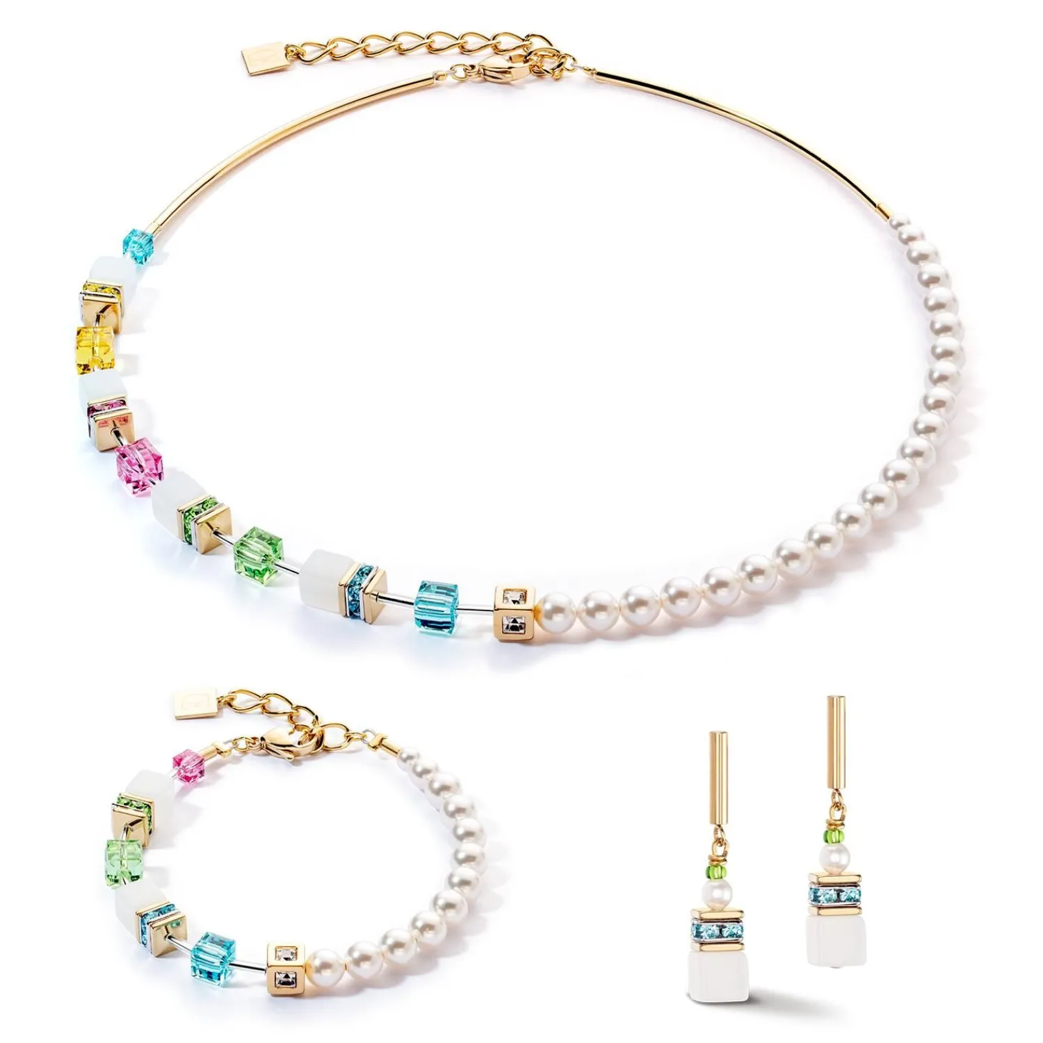 geocube_fusion_festliches_1.webp COEUR DE LION Geocube® Fusion Festliches Armband Mehrfarbig- Echter Stein