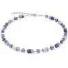 COEUR DE LION Geocube® Halskette Sodalith & Hämatit Blau- Geocube® Echtstein