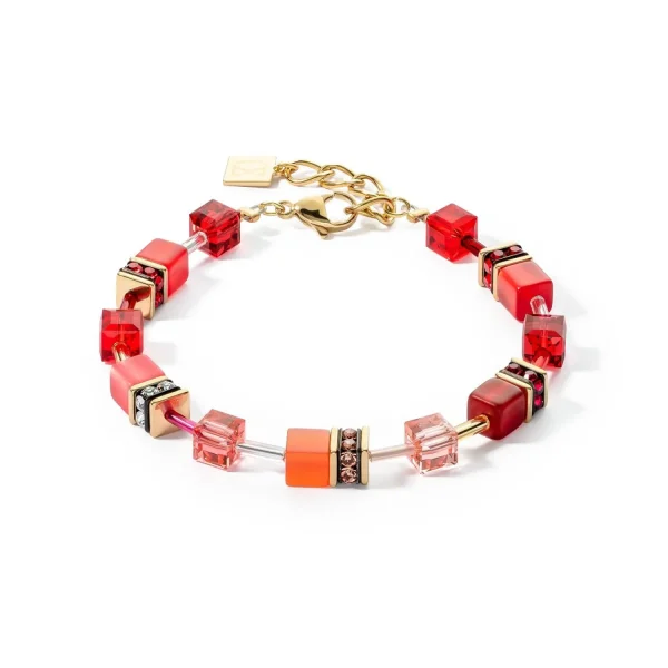 COEUR DE LION Geocube® Iconic Armband Gold Rot- Geocube® Tone&In&Tone