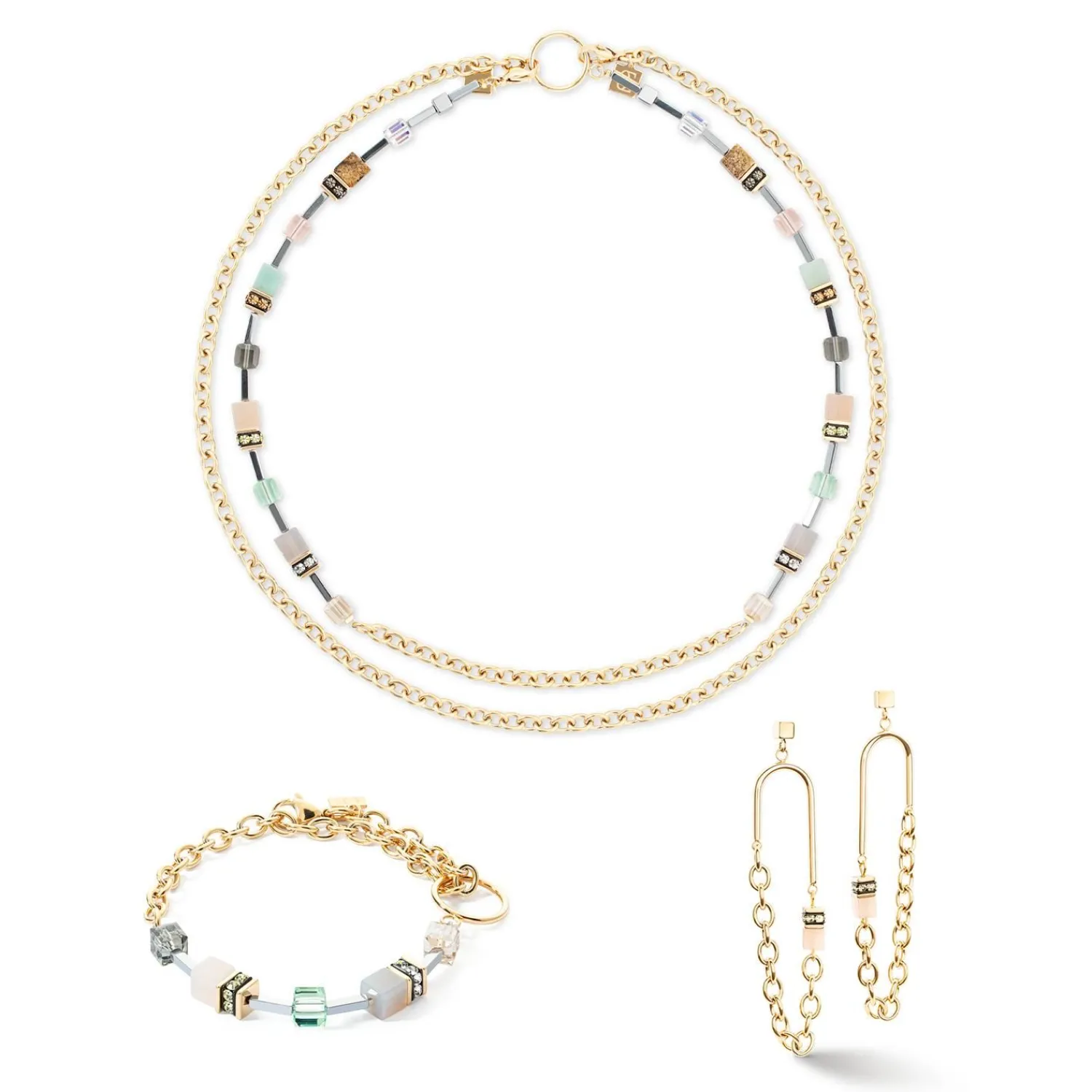 geocube_iconic_boho_armba_1-1.webp COEUR DE LION Geocube® Iconic Boho Armband Gold-Mehrfarbig- Geocube® Echtstein