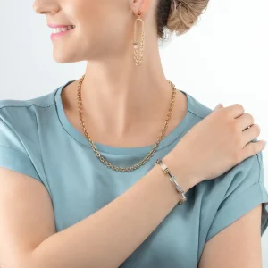 COEUR DE LION Geocube® Iconic Boho Armband Gold-Mehrfarbig- Geocube® Echtstein