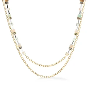 COEUR DE LION Geocube® Iconic Boho Halskette Gold-Mehrfarbig- Echter Stein