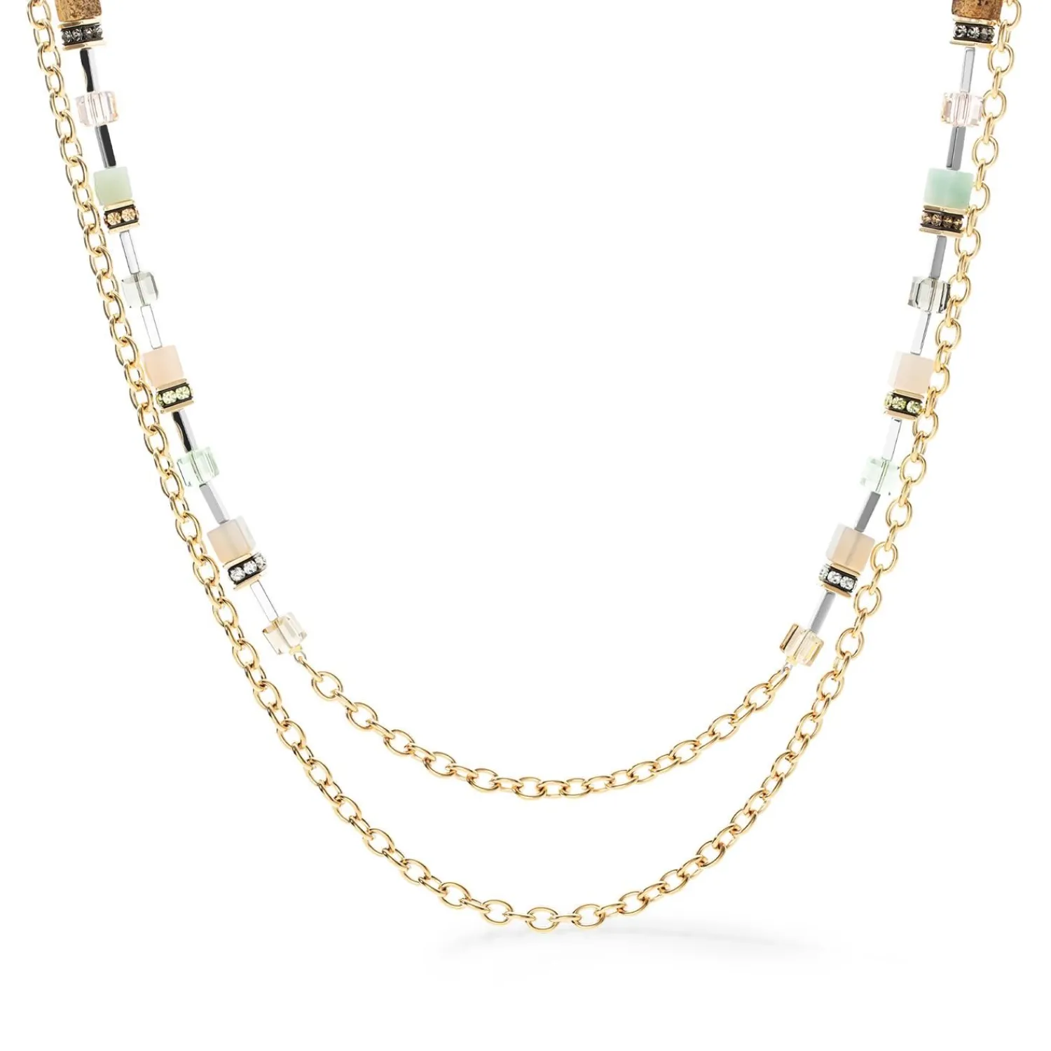 geocube_iconic_boho_halsk_2-7.webp COEUR DE LION Geocube® Iconic Boho Halskette Gold-Mehrfarbig- Geocube® Halsketten