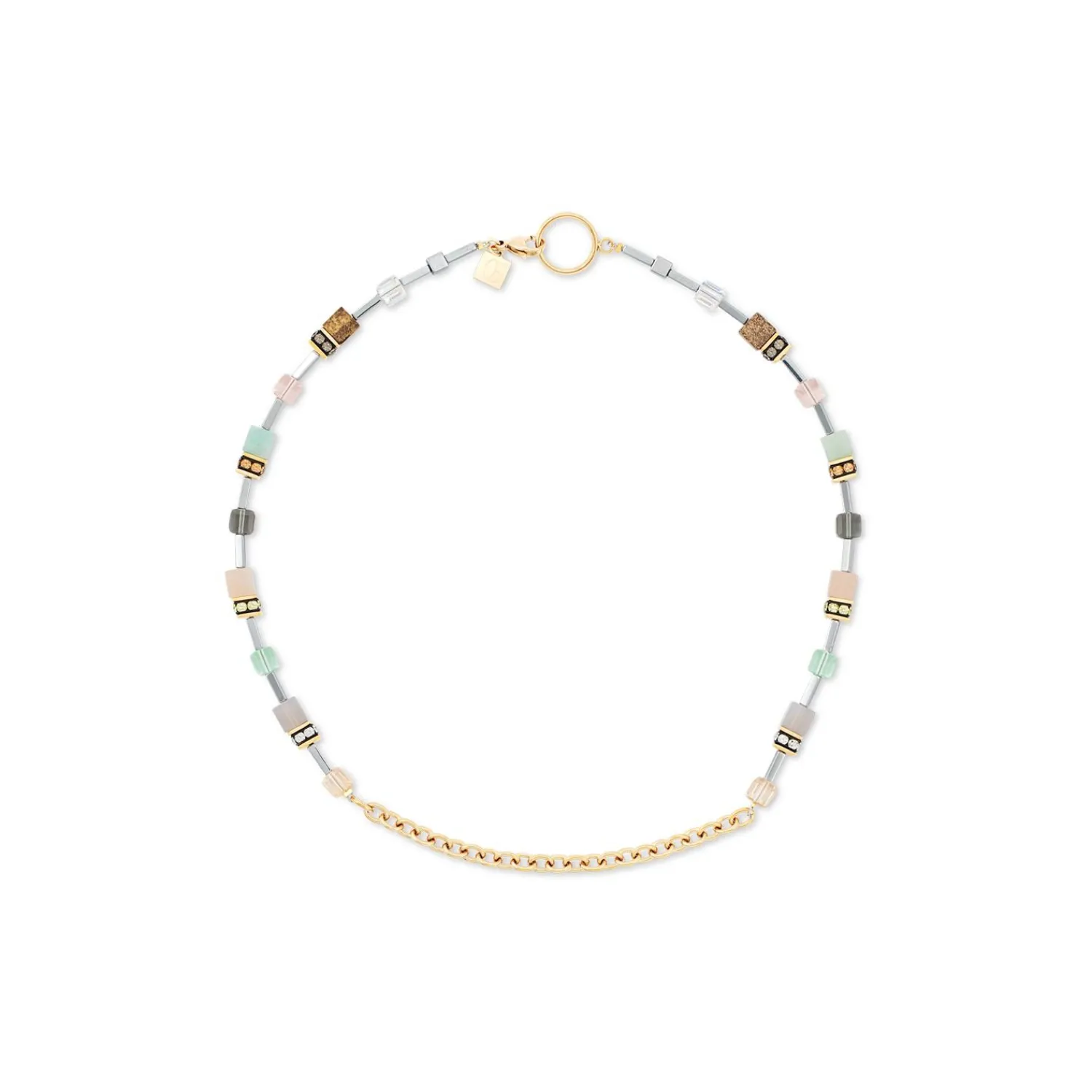 geocube_iconic_boho_halsk_5-3.webp COEUR DE LION Geocube® Iconic Boho Halskette Gold-Mehrfarbig- Multiwear-Halsketten