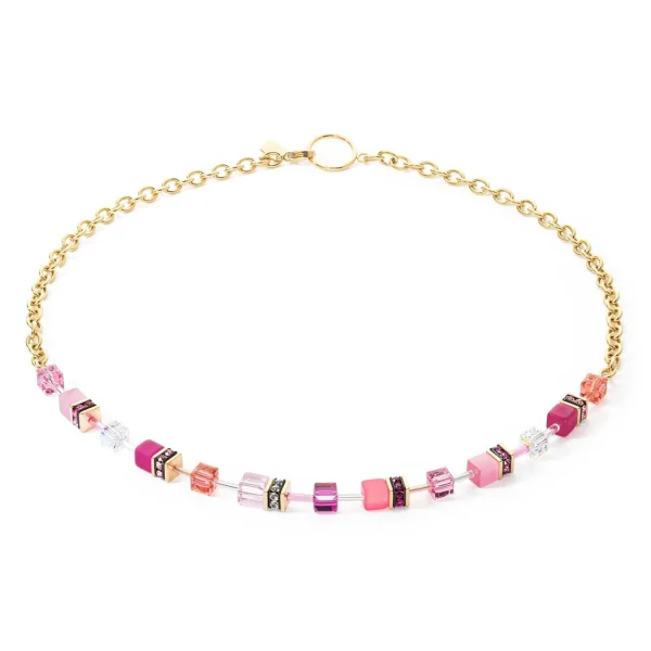 COEUR DE LION Geocube® Iconic Chain Halskette Gold-Magenta- Geocube® Tone&In&Tone