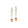 COEUR DE LION Geocube® Iconic Fusion Chain Hoops Aqua-Apricot- Ohrstecker