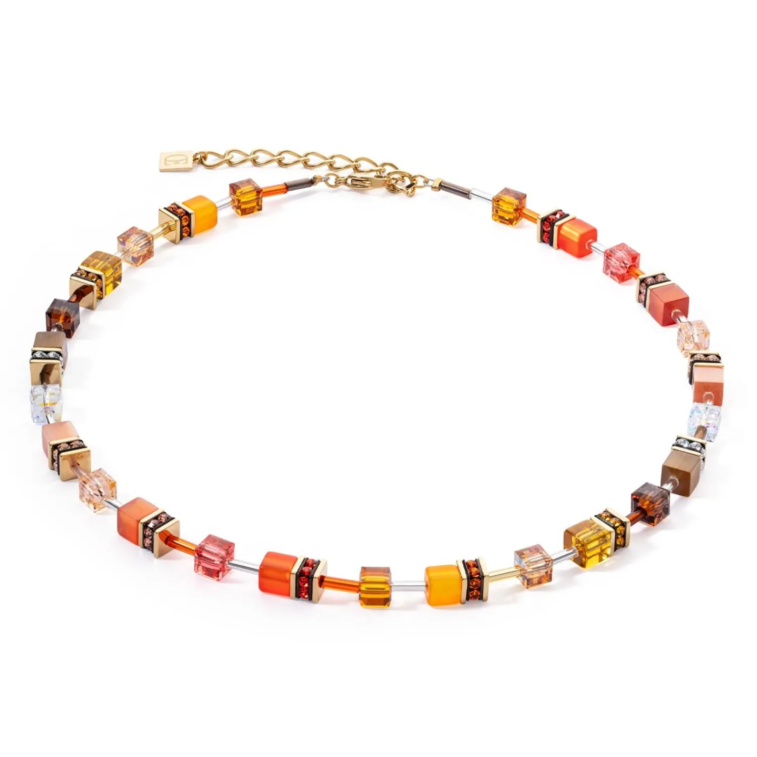 geocube_iconic_halskette__0-12.webp COEUR DE LION Geocube® Iconic Halskette Sunset Gold- Geocube® Halsketten