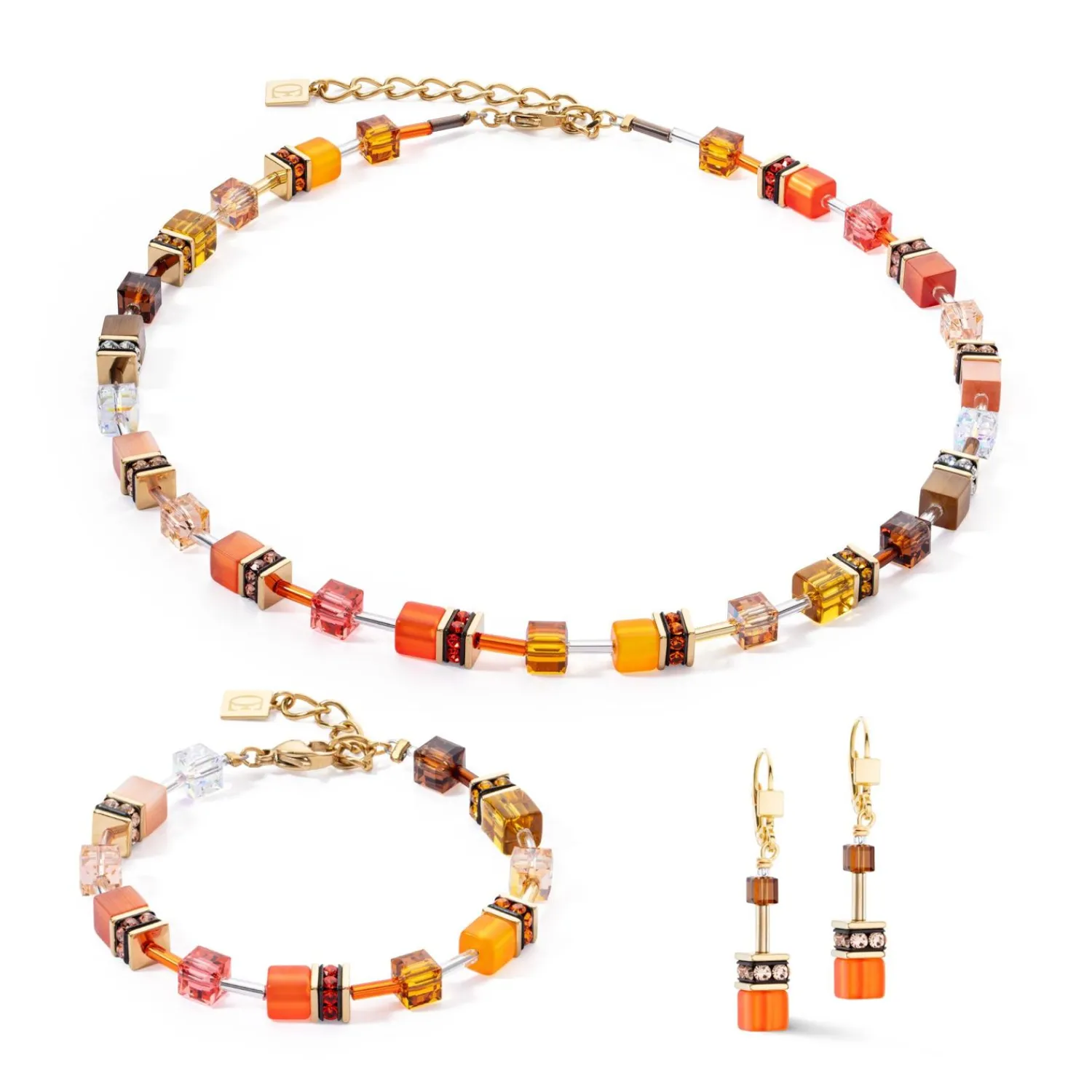 geocube_iconic_halskette__1-10.webp COEUR DE LION Geocube® Iconic Halskette Sunset Gold- Geocube® Halsketten