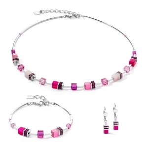 COEUR DE LION Geocube® Iconic Lite Ohrringe Magenta- Ohrhänger