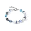 COEUR DE LION Geocube® Iconic Nature Armband Blau Weiß- Geocube® Echtstein