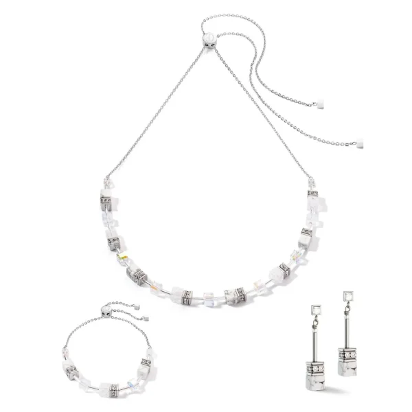 COEUR DE LION Geocube® Iconic Nature Chain Halskette Weiß- Hochzeit