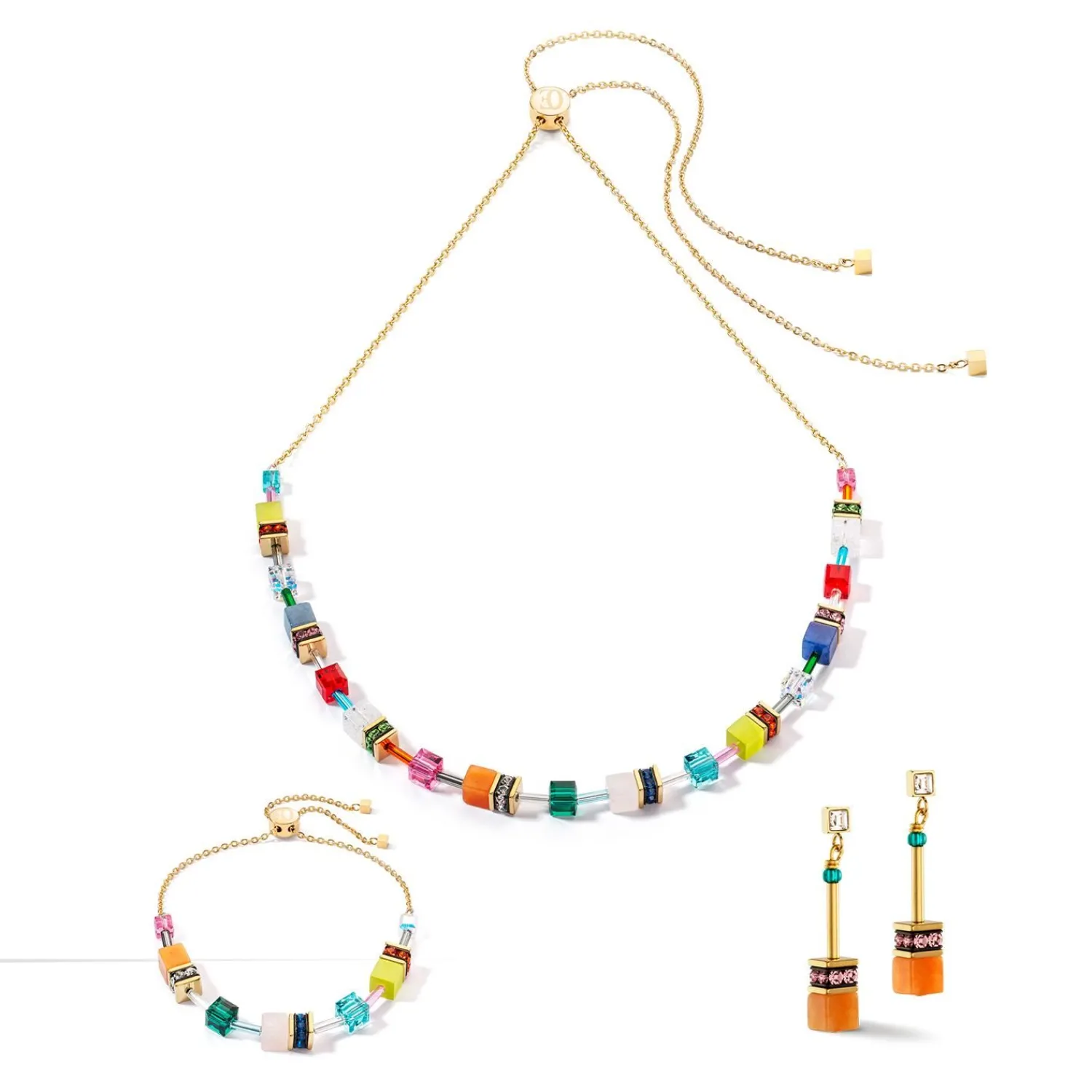 geocube_iconic_nature_cha_1-7.webp COEUR DE LION Geocube® Iconic Nature Chain Halskette Dopamin- Echter Stein