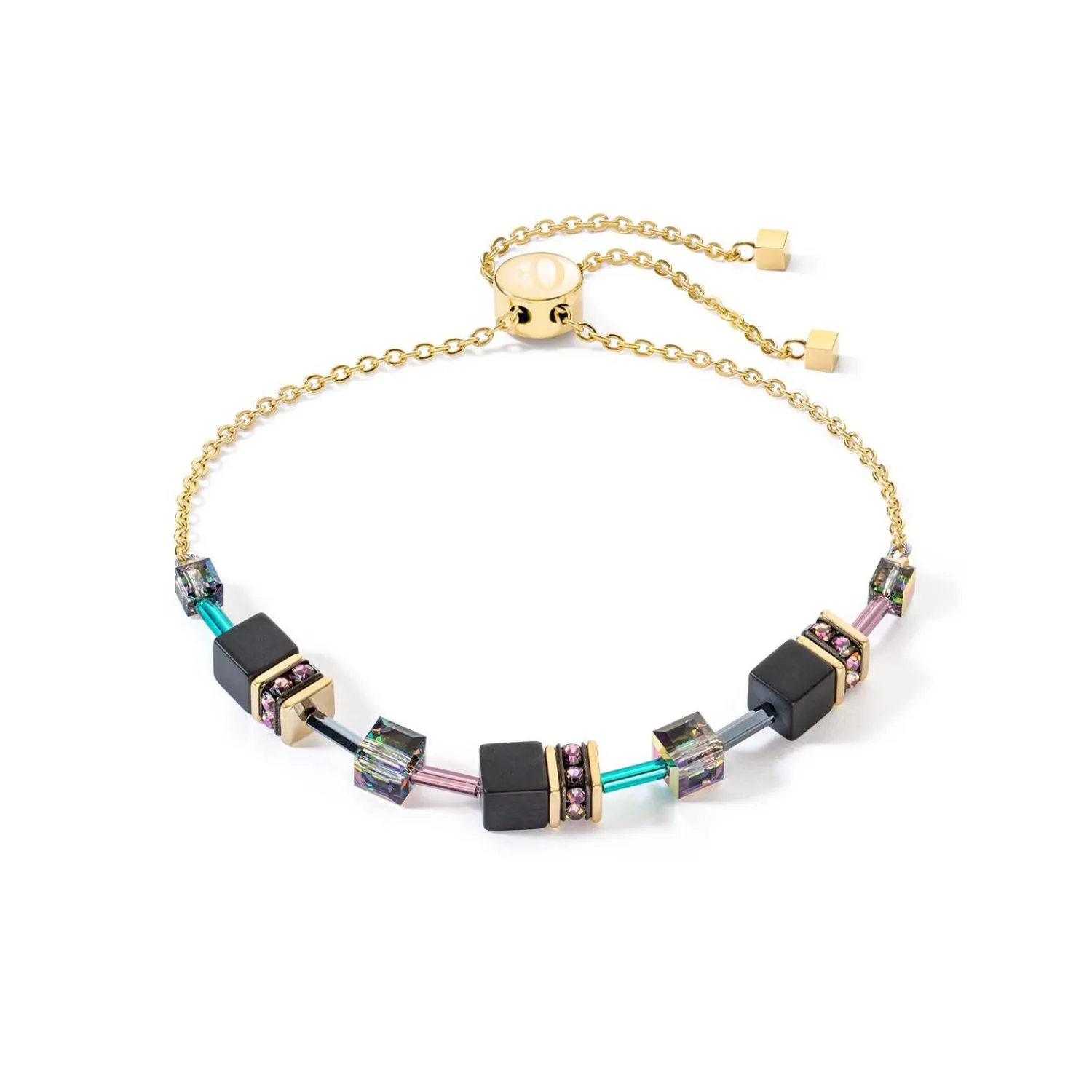 geocube_iconic_nature_ket_0-22.webp COEUR DE LION Geocube® Iconic Nature Kettenarmband Schwarz Mehrfarbig- Echter Stein