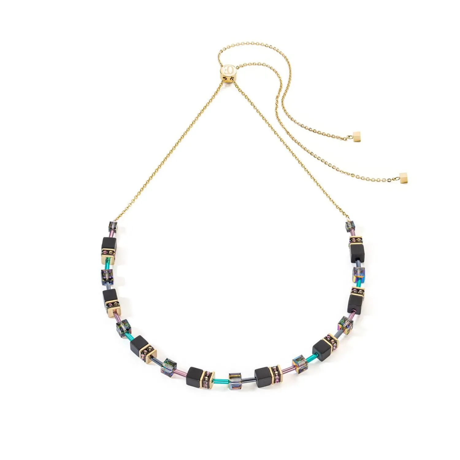 geocube_iconic_nature_ket_0-6.webp COEUR DE LION Geocube® Iconic Nature Kettenhalskette Schwarz Mehrfarbig- Geocube® Echtstein