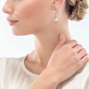 COEUR DE LION Geocube® Iconic Nature Kettenohrringe Weiß- Ohrstecker