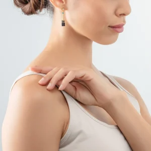 COEUR DE LION Geocube® Iconic Nature Kettenohrringe Schwarz Mehrfarbig- Geocube® Echtstein