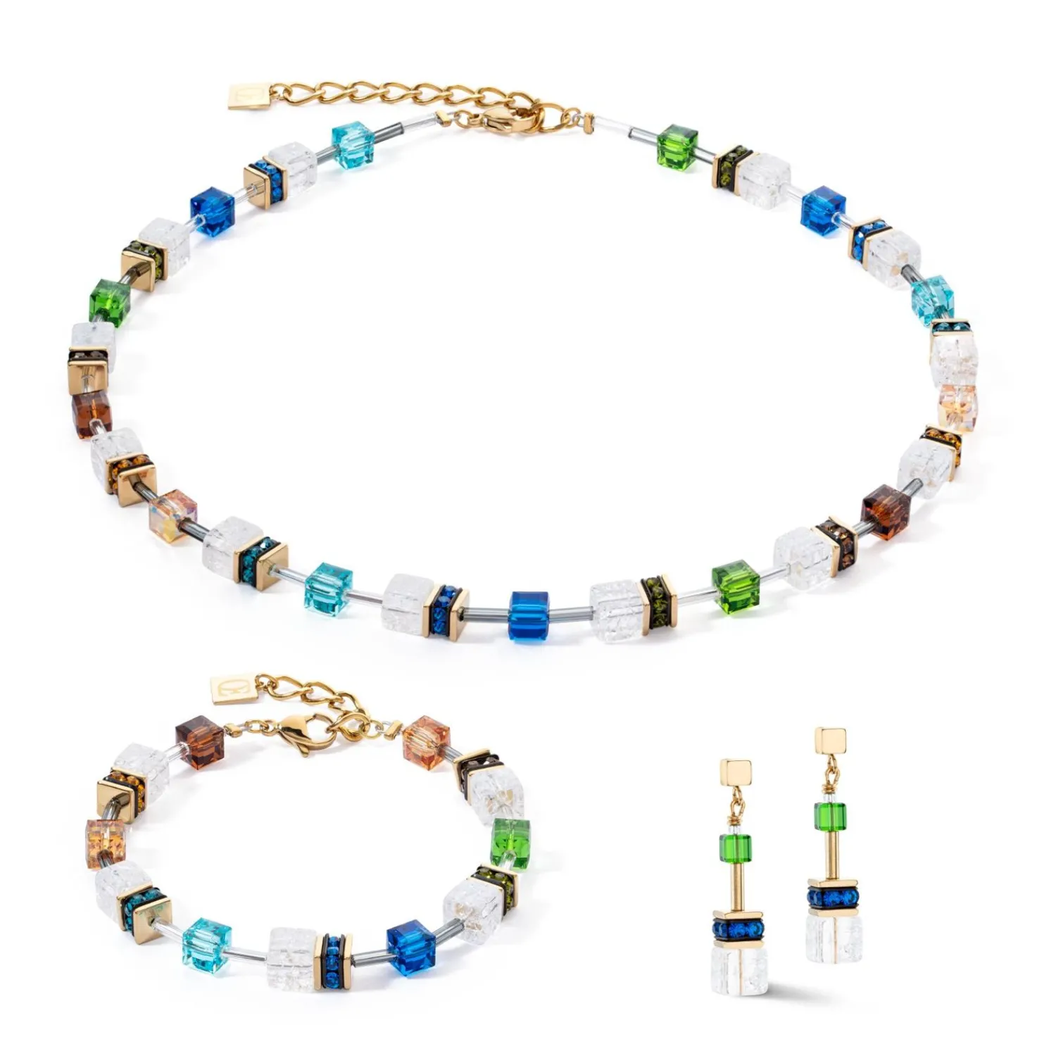 geocube_iconic_nature_ohr_1-12.webp COEUR DE LION Geocube® Iconic Nature Ohrringe Mehrfarbiges Gold- Ohrstecker