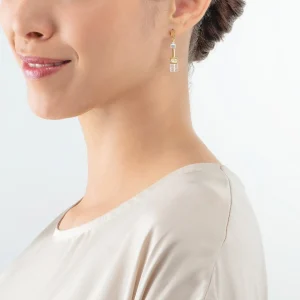 COEUR DE LION Geocube® Iconic Nature Ohrringe Gold Weiß- Ohrhänger