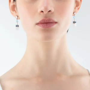 COEUR DE LION Geocube® Iconic Nature Ohrringe Blau Weiß- Geocube® Ohrringe