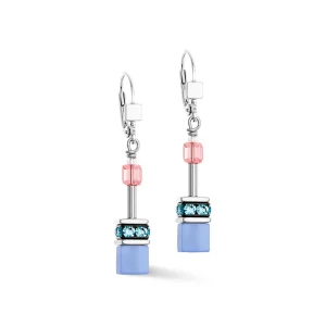 COEUR DE LION Geocube® Iconic Ohrringe Blau-Rosa- Geocube® Halsketten