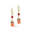 COEUR DE LION Geocube® Iconic Ohrringe Gold Rot- Geocube® Ohrringe