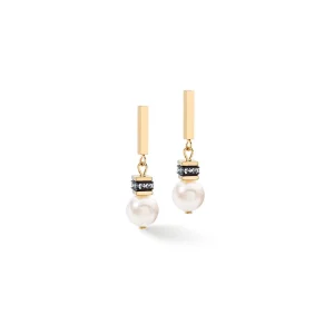 COEUR DE LION Geocube® Iconic Pearl Mix Ohrringe Gold-Weiß- Ohrstecker