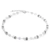 COEUR DE LION Geocube® Iconic Pearl Mix Halskette Silber-Weiß- Geocube® Halsketten