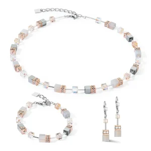 COEUR DE LION Geocube® Iconic Precious Armband Roségold-Pfirsich- Geocube® Echtstein