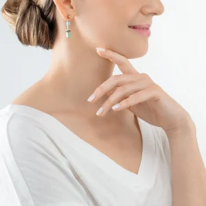 COEUR DE LION Geocube® Iconic Precious Ohrringe Grün-Türkis- Geocube® Ohrringe